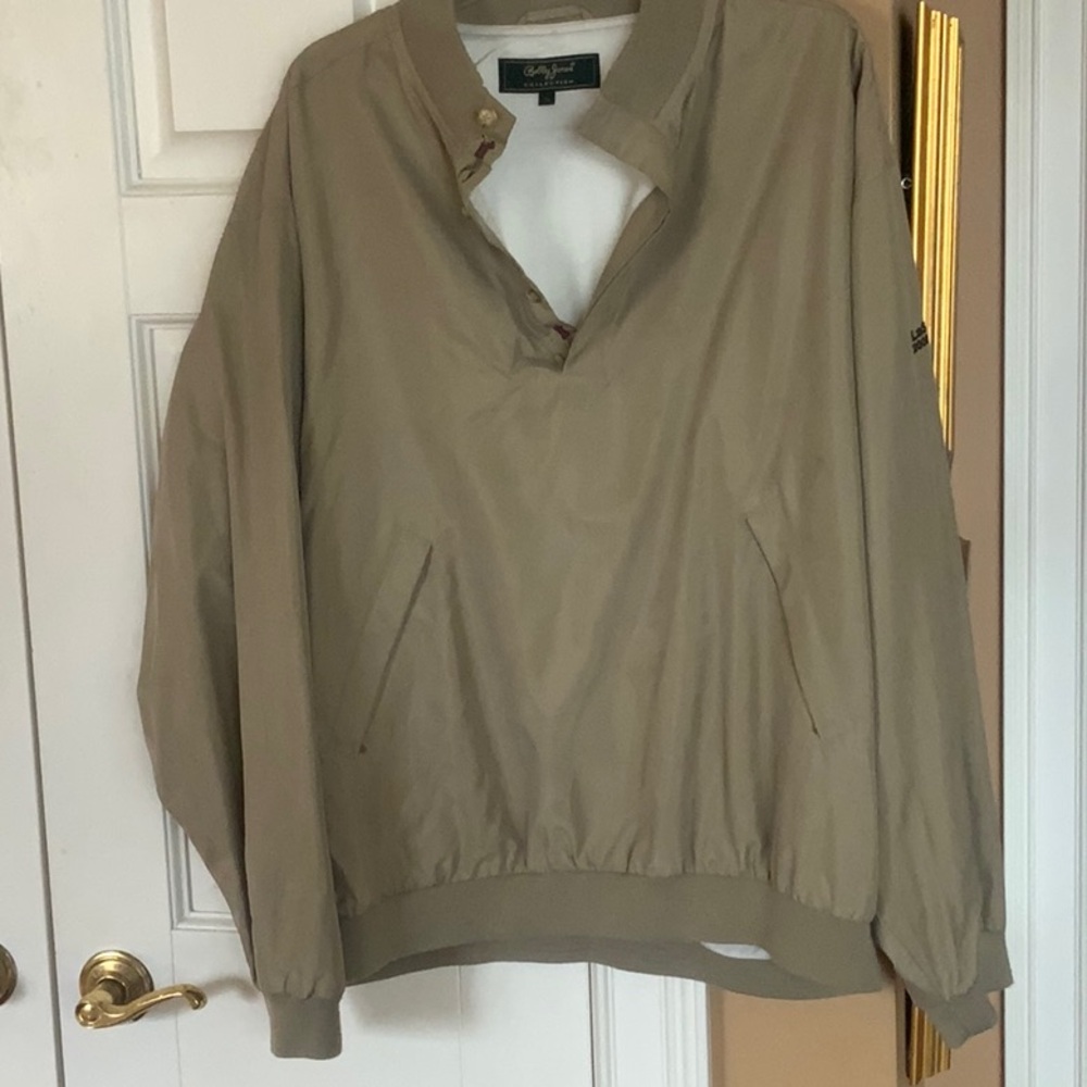 MENS BOBBY JONES JACKET KHAKI JACKET SILK XL WINDBREAKER LINED
